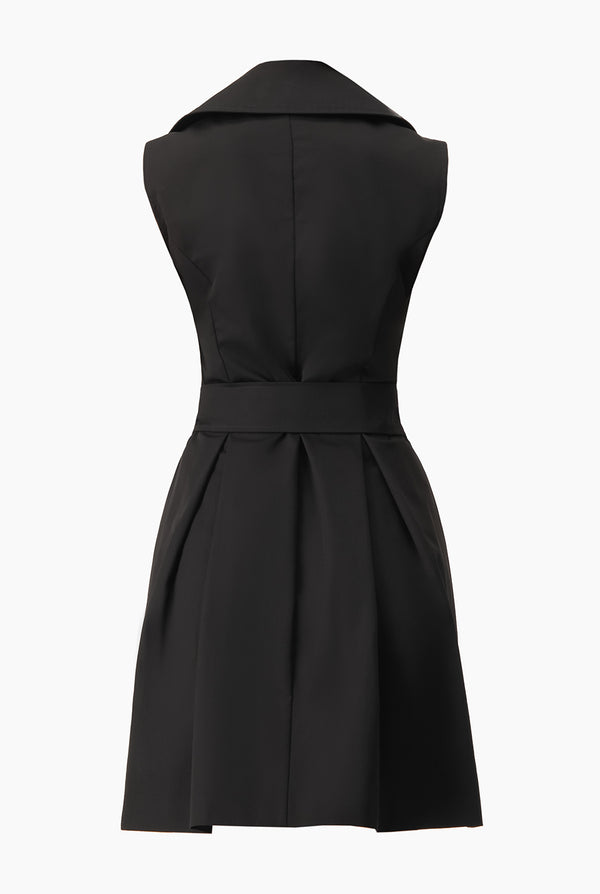 Vestido sin mangas cruzado negro
