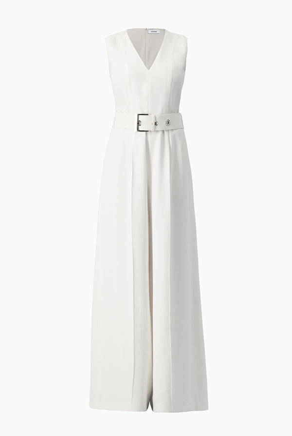 Jumpsuit blanco sin mangas