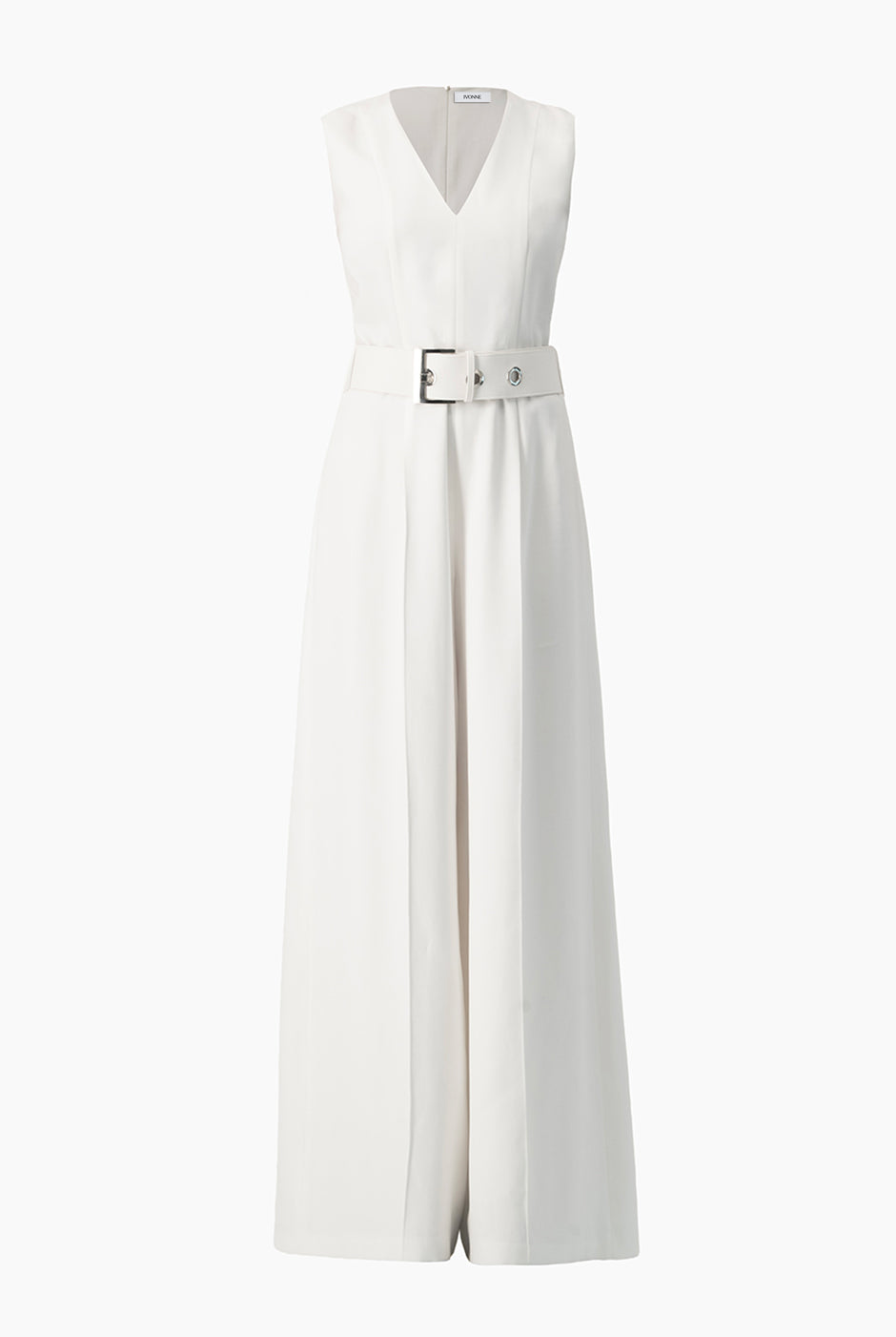 Jumpsuit blanco sin mangas