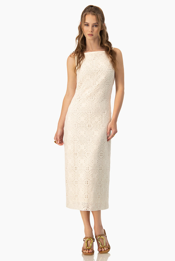 Vestido midi sin mangas tejido