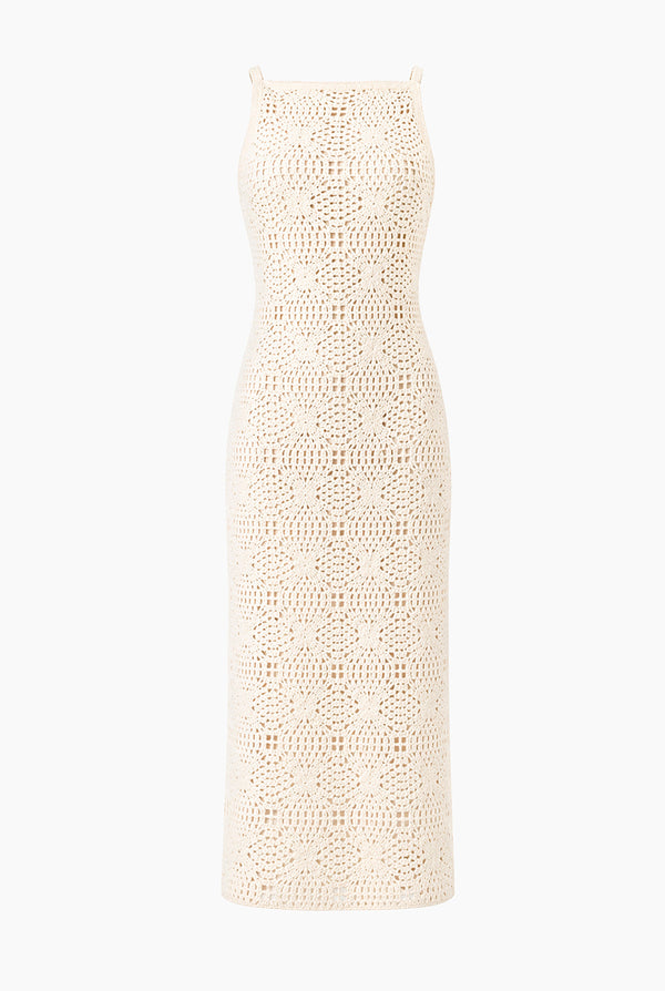 Vestido midi sin mangas tejido