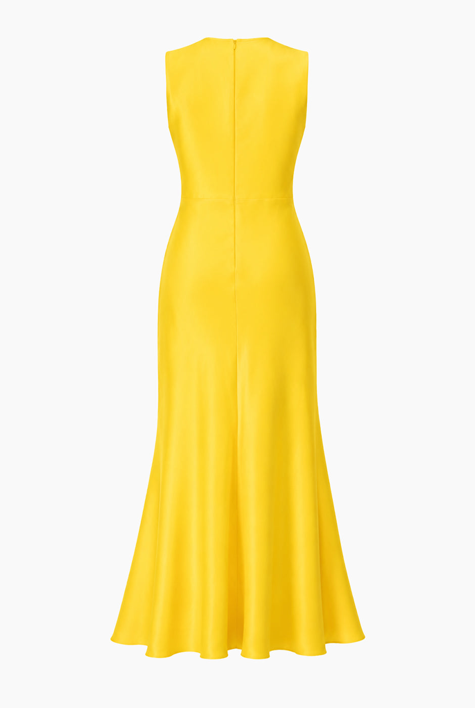 Vestido largo amarillo Ivonne sin mangas con escote en V