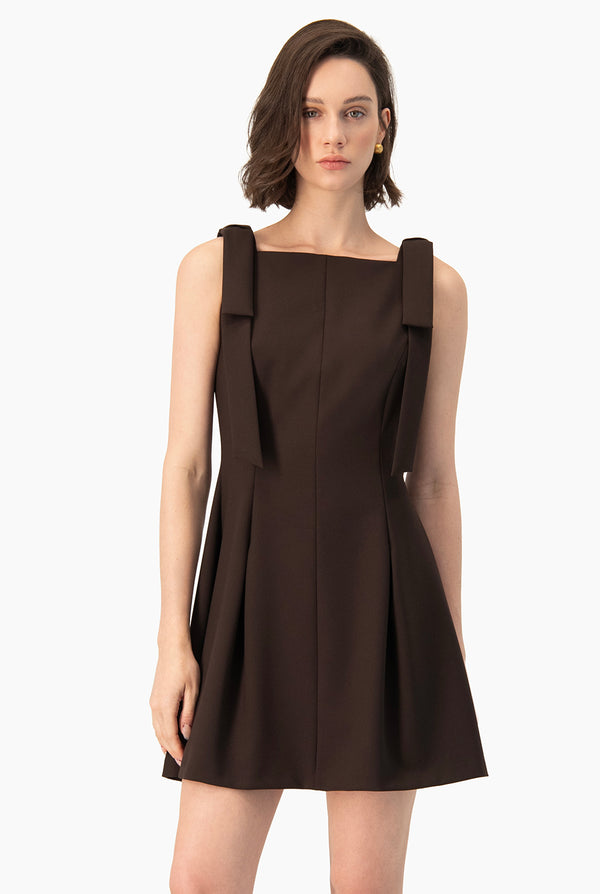 Vestido Ivonne corto cafe