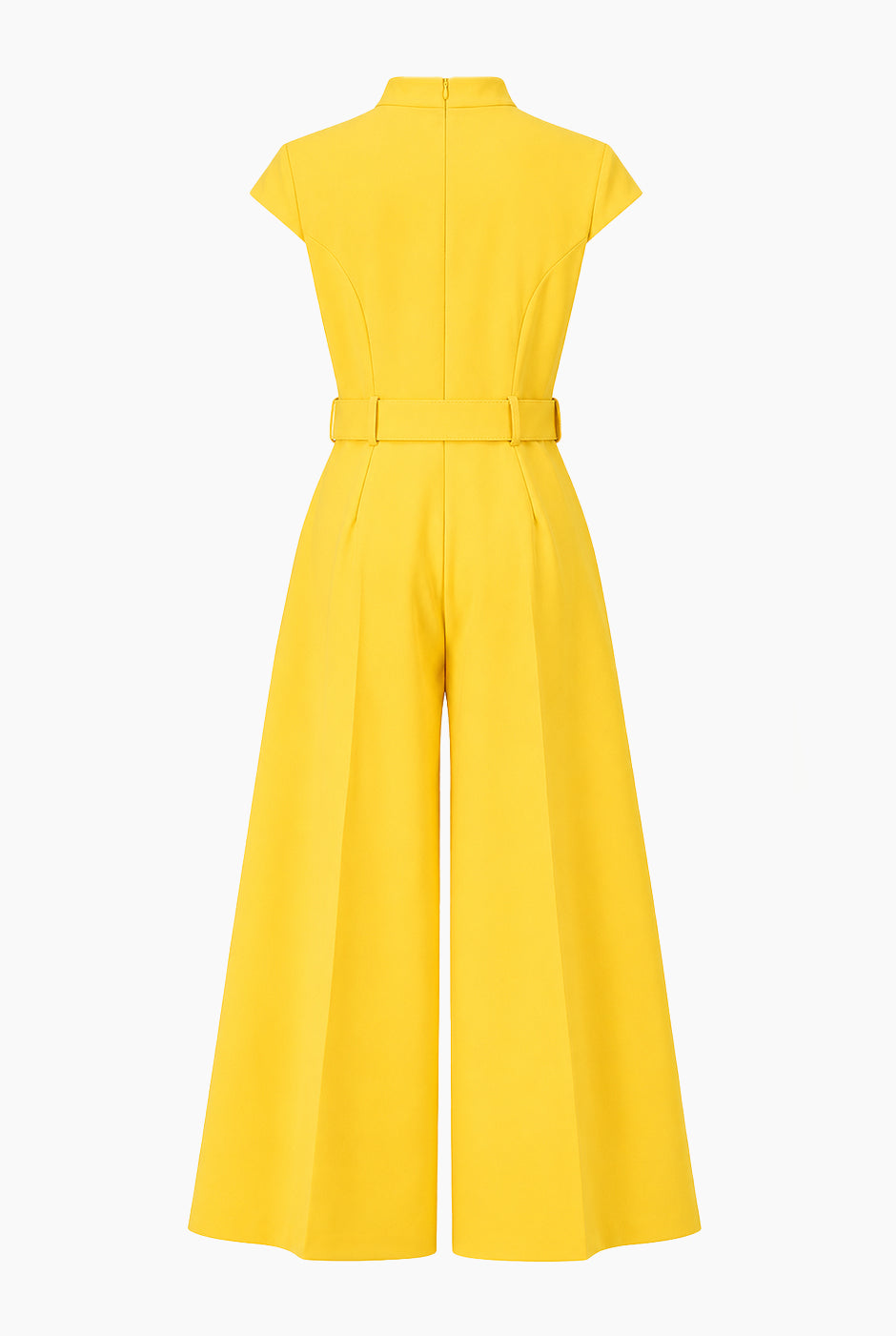 Jumpsuit Ivonne amarillo con cinturón y escote