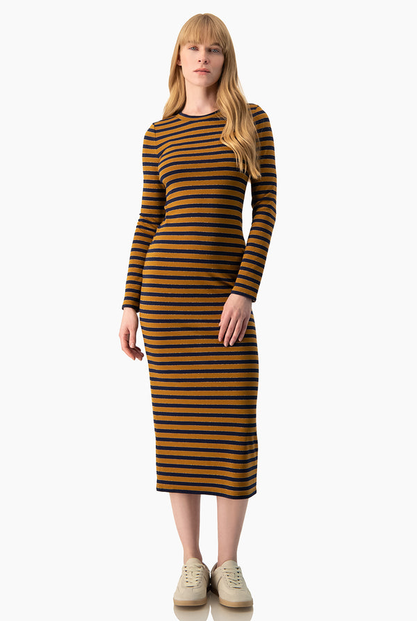Vestido Ivonne midi de manga larga