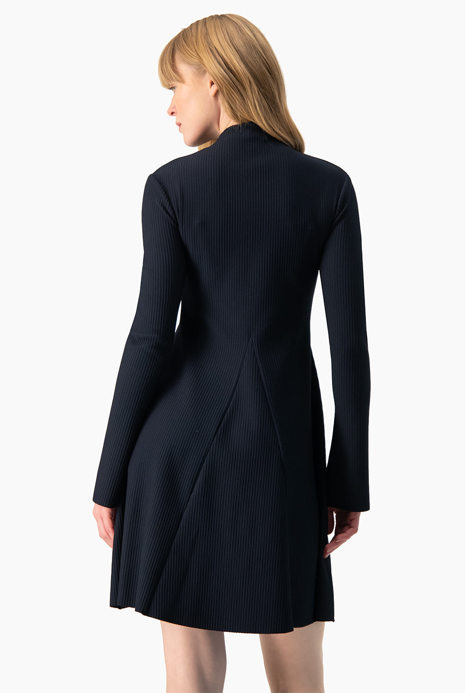 Vestido Ivonne corto azul marino de manga larga