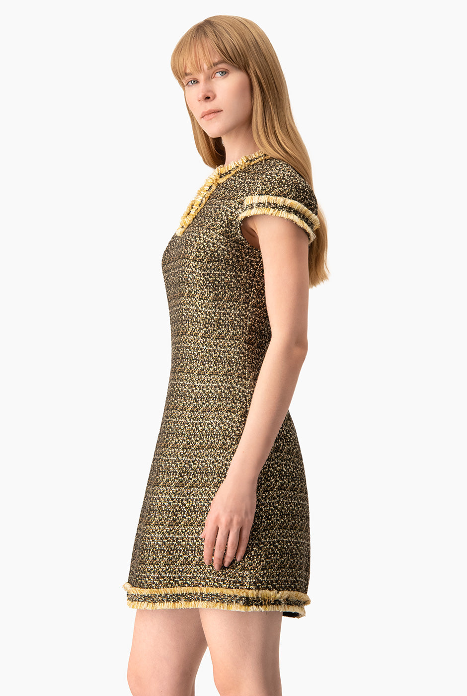 Vestido Ivonne corto tejido multicolor con escote de gota