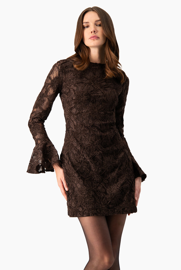 Vestido corto Ivonne cafe
