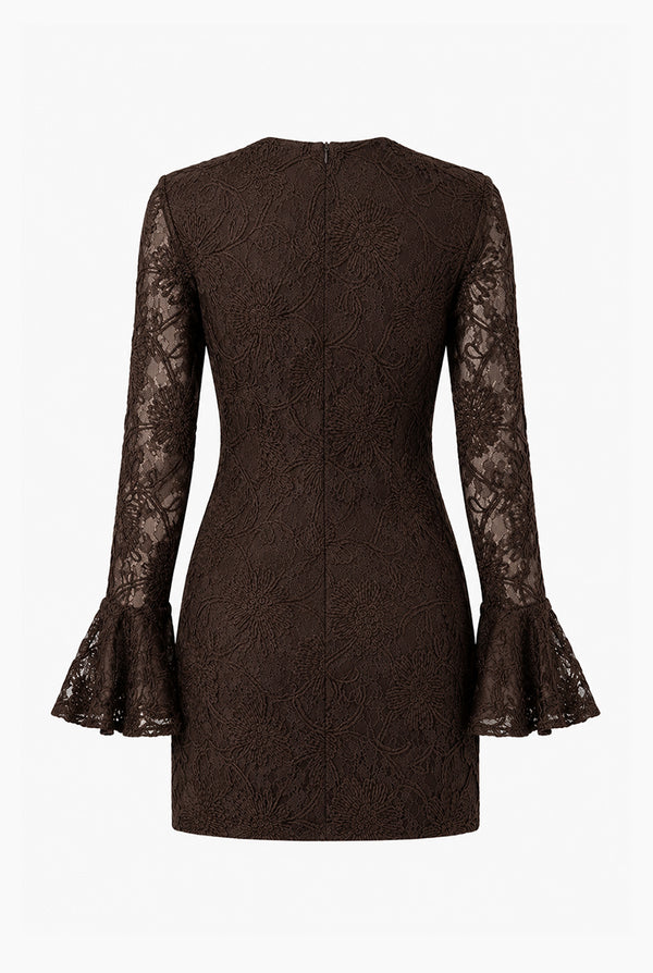 Vestido corto Ivonne cafe
