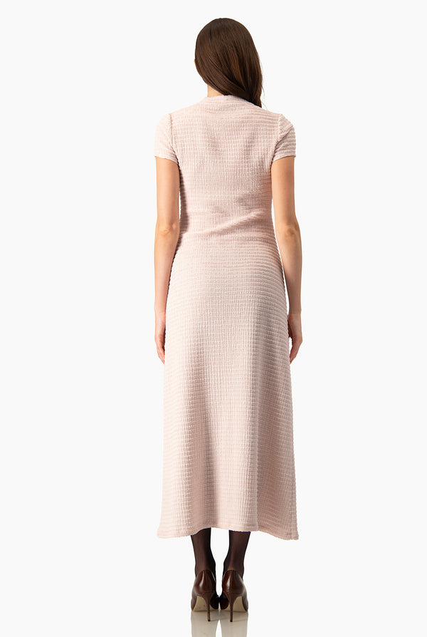 Vestido Ivonne rosa manga corta