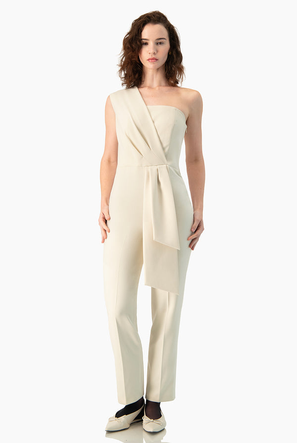 Jumpsuit liso Ivonne de un hombro