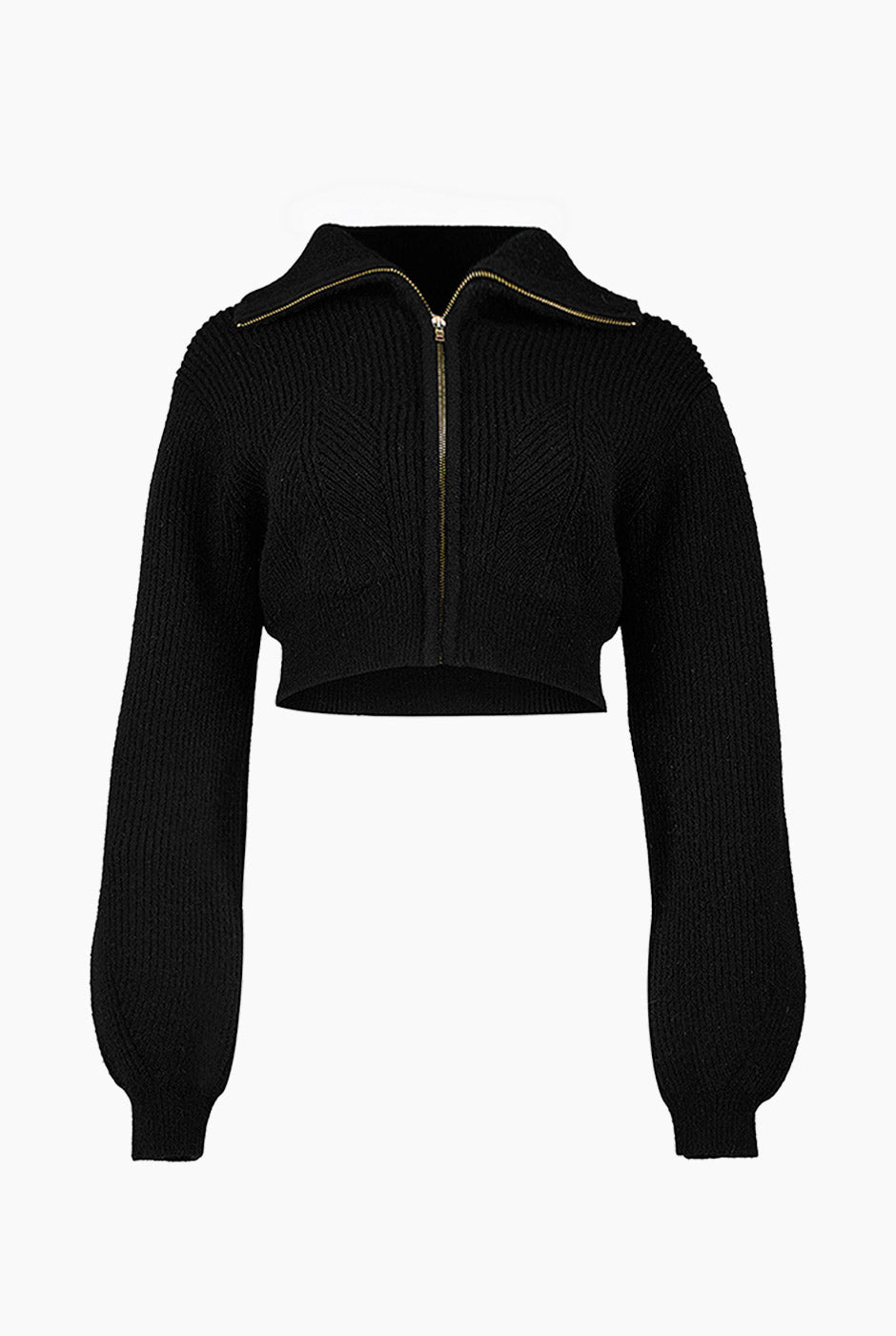 Cárdigan negro con cierre frontal y mangas largas