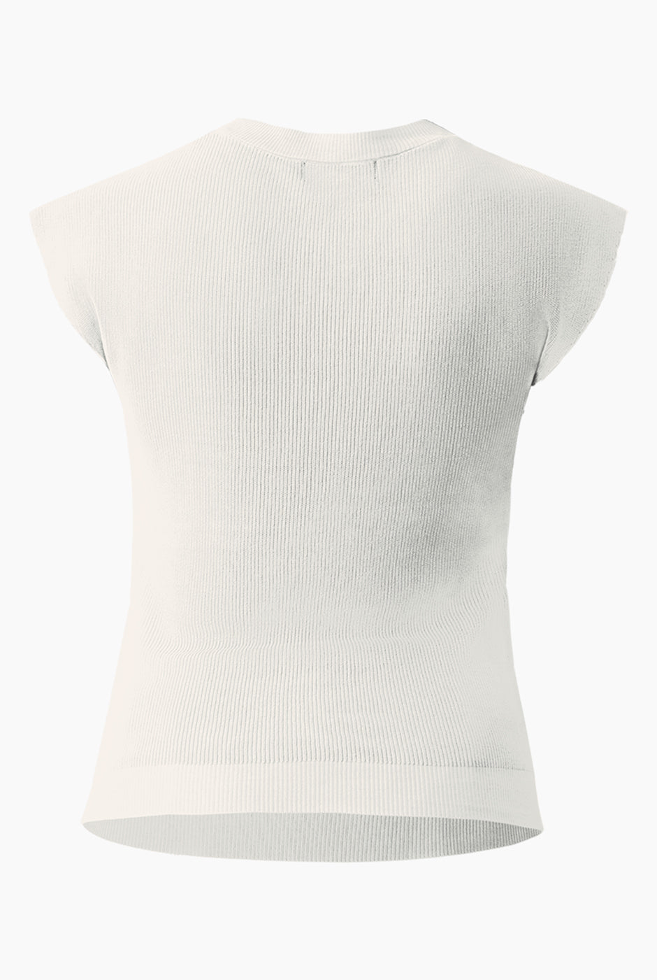 Pullover blanco tejido ligero Ivonne, manga corta