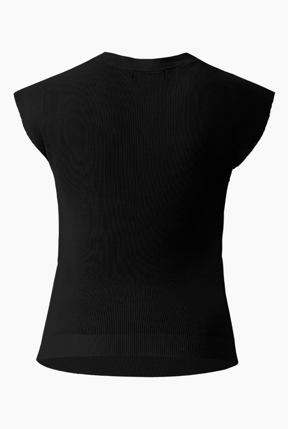 Pullover tejido ligero negro sin mangas