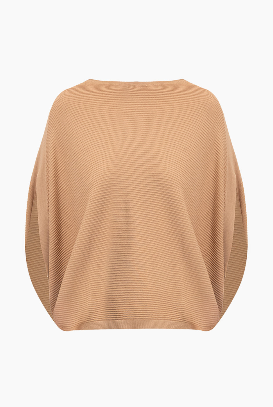 Pullover beige con escote en V en la espalda