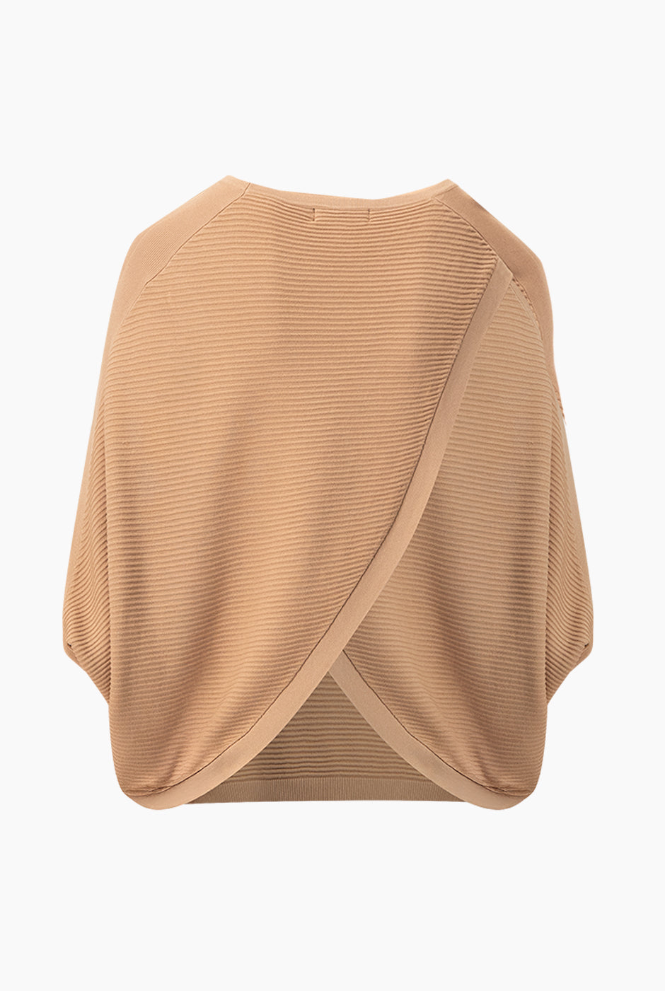 Pullover beige con escote en V en la espalda