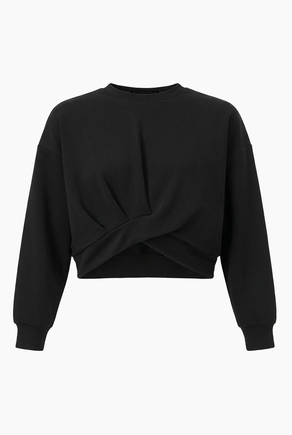 Set de sudadera cropped y short negro con detalles modernos