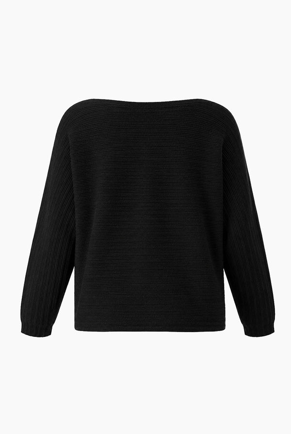 Pullover Black Ribbed