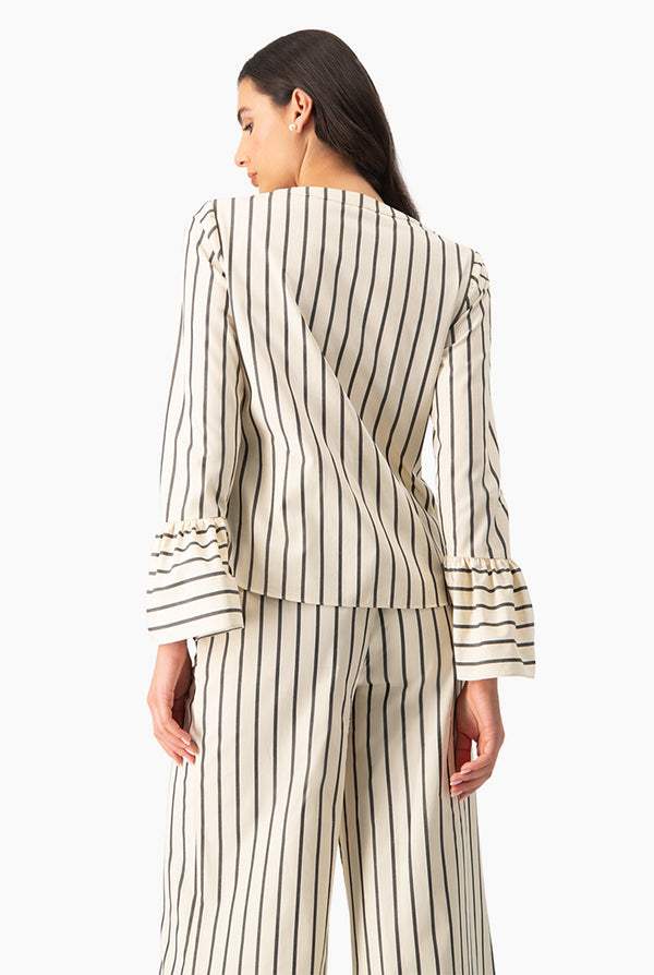 Camisa rayada de escote en V