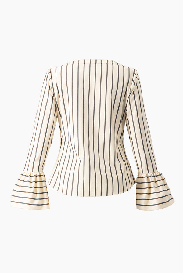 Camisa rayada de escote en V