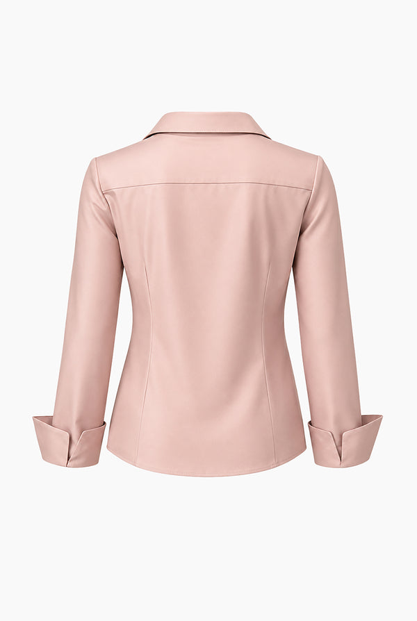 Camisa Ivonne en tela de vinipiel