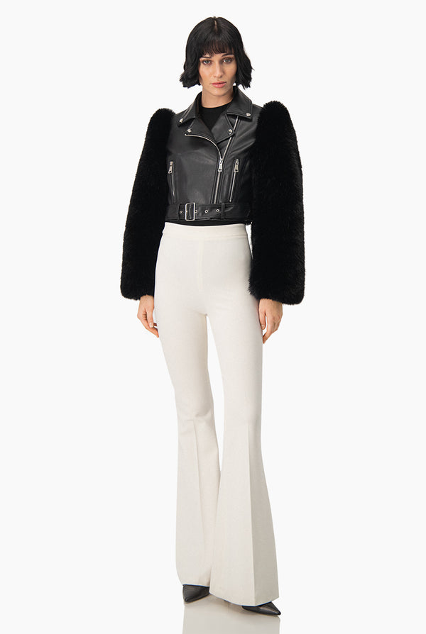 Chamarra PU Con Mangas Faux-Fur