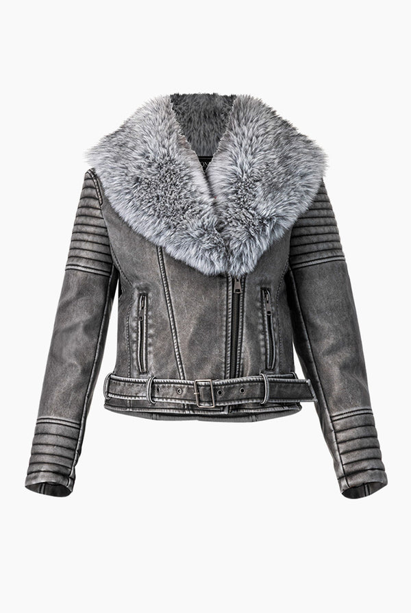 Chaqueta PU Grey