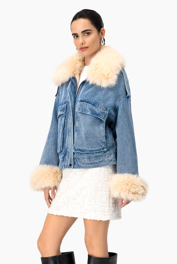 Chamarra Demin Fur