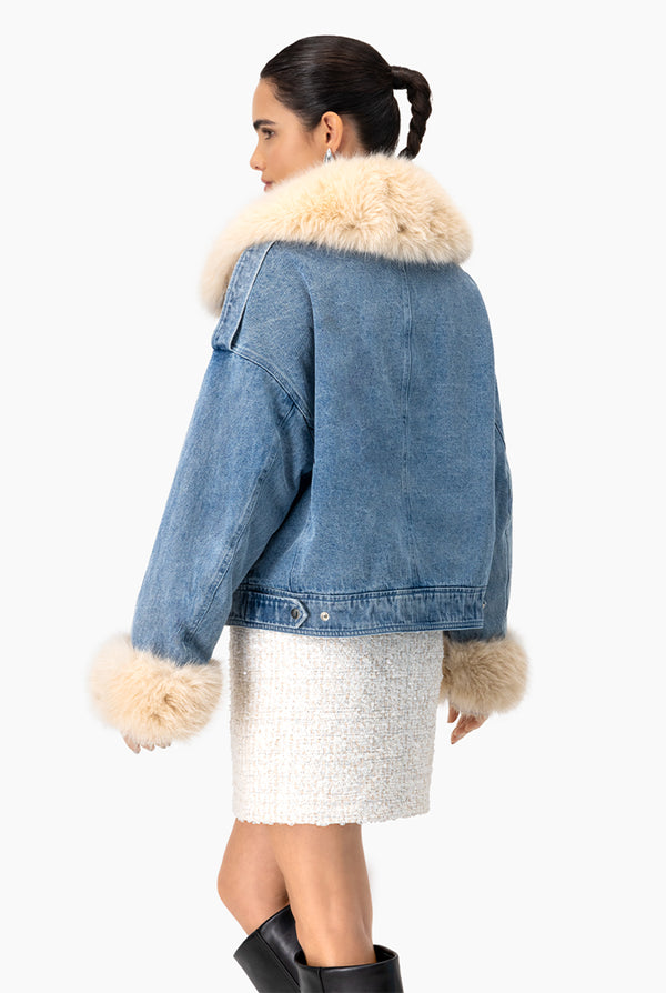 Chamarra Demin Fur