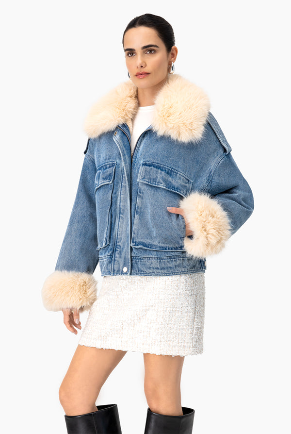 Chamarra Demin Fur