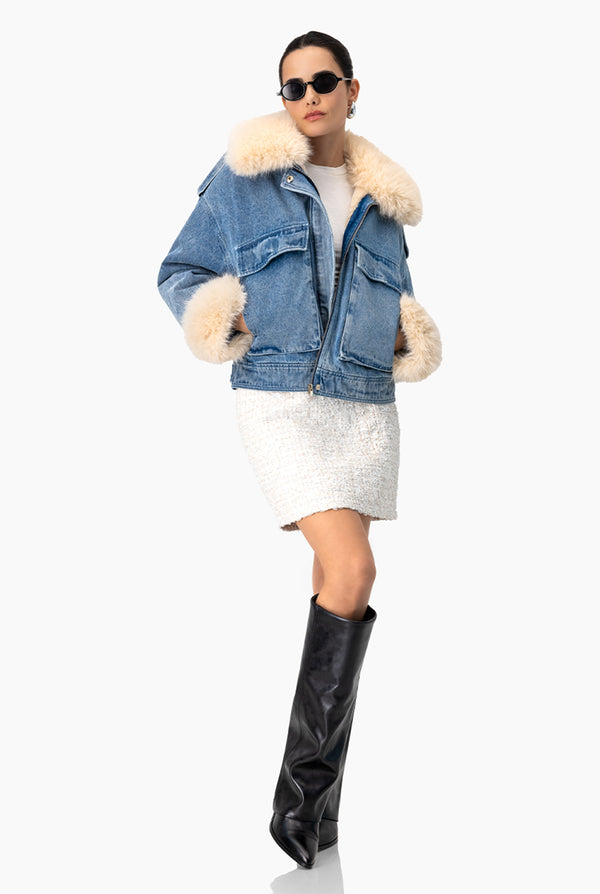 Chamarra Demin Fur