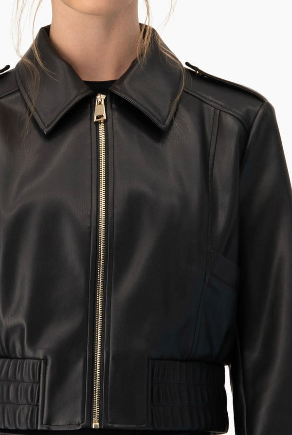 Chamarra PU Bomber