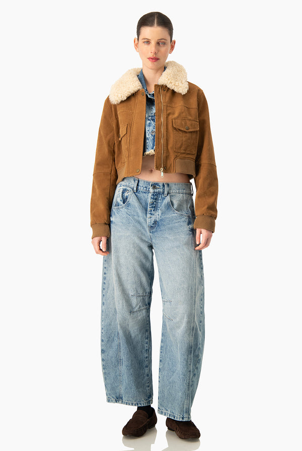 Chamarra Caramel Suede