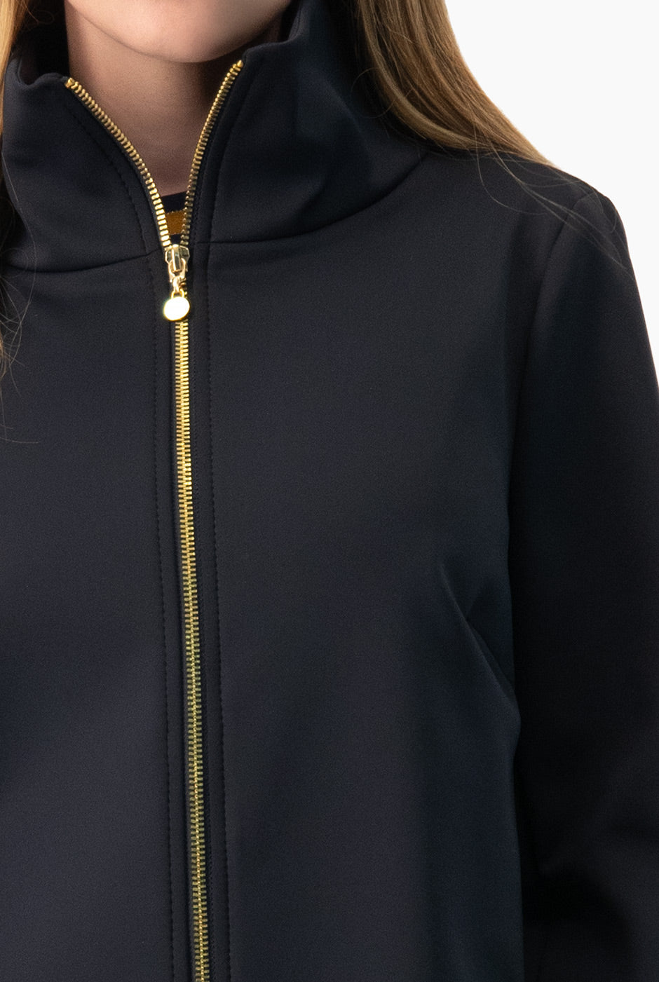 Chamarra bomber azul marino Ivonne con cierre frontal