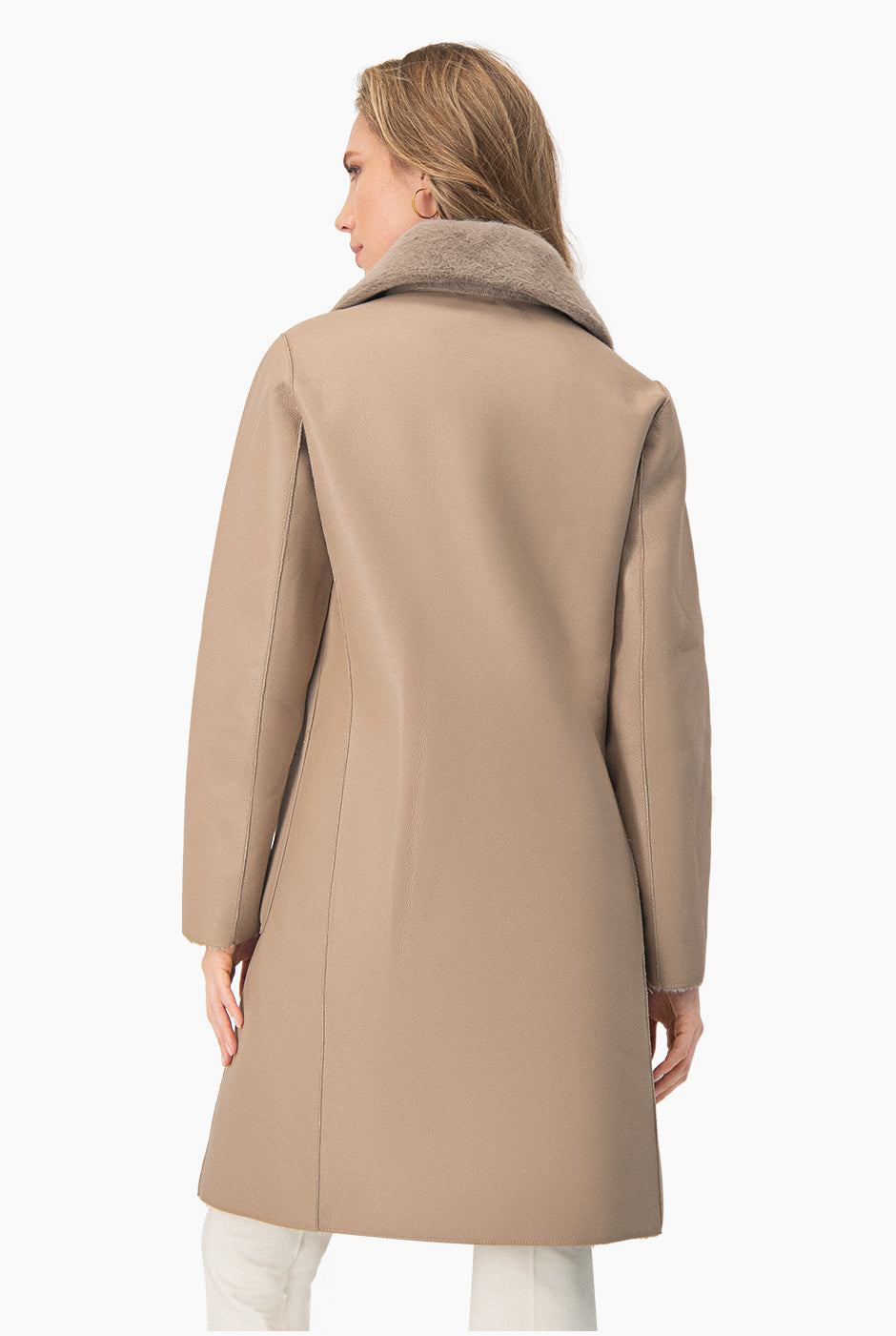 Abrigo Maxi Reversible Khaki con Bolsillos y Botones