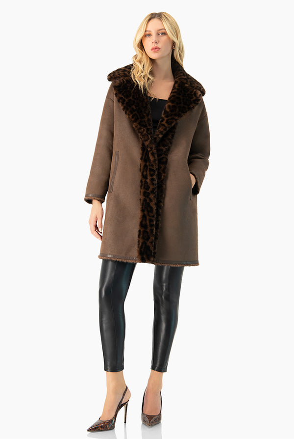 Abrigo Reversible Cheetah Print