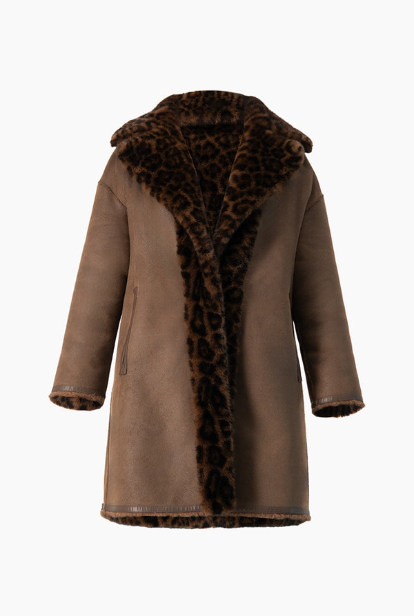 Abrigo Reversible Cheetah Print