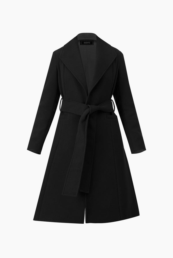 Abrigo largo con cinta