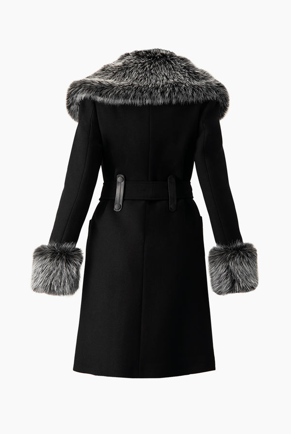 Abrigo largo y peluche color gris