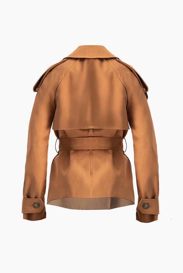 Trench cruzado corto