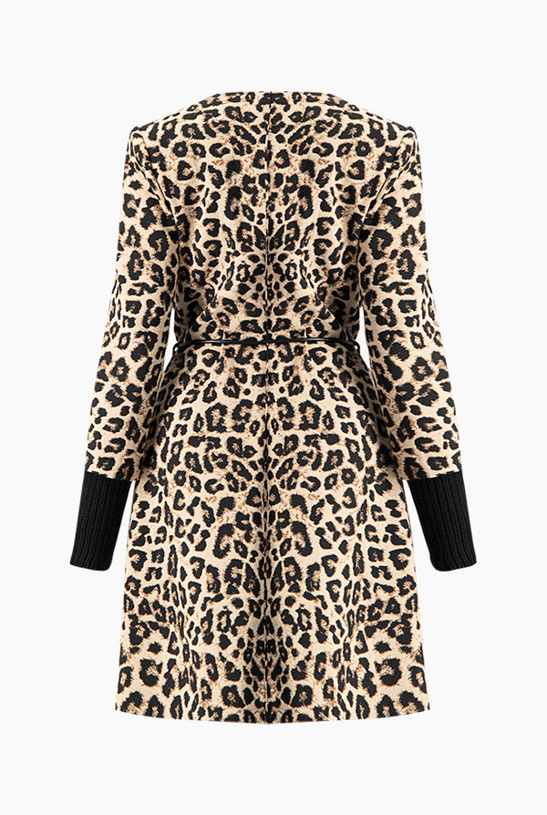 Abrigo largo de animal print