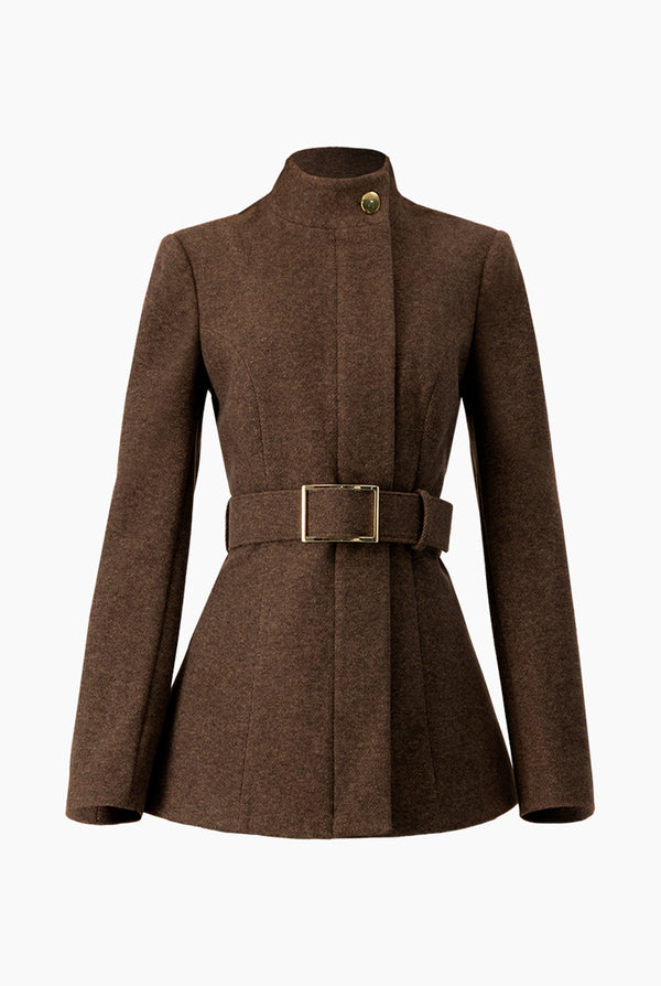 Abrigo cafe con cinturon