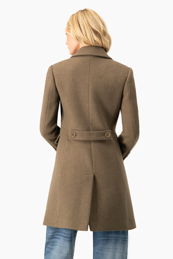 Abrigo largo liso con bolsillos