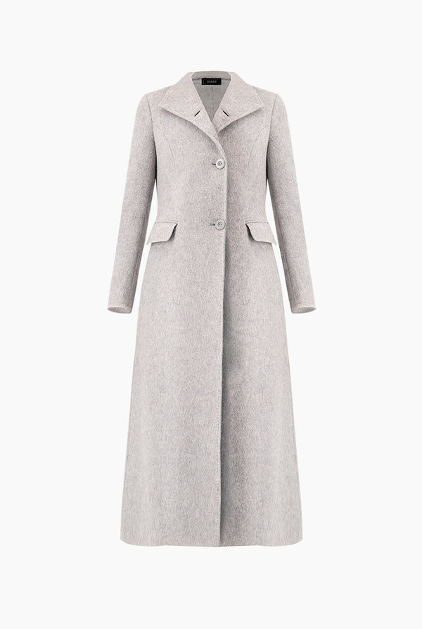 Abrigo largo liso de cuello alto