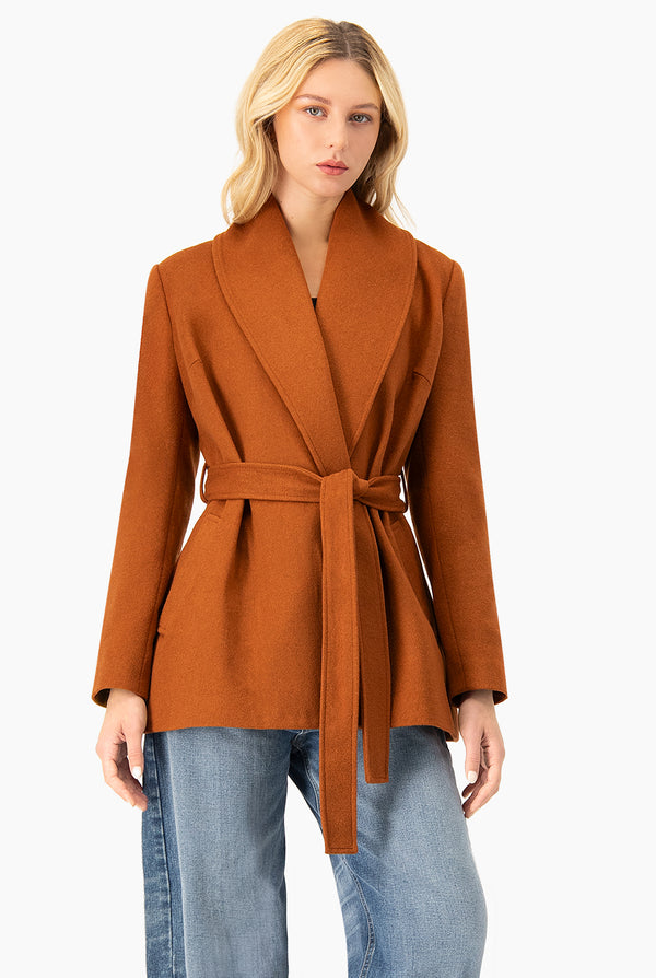 Abrigo con cinta en cintura