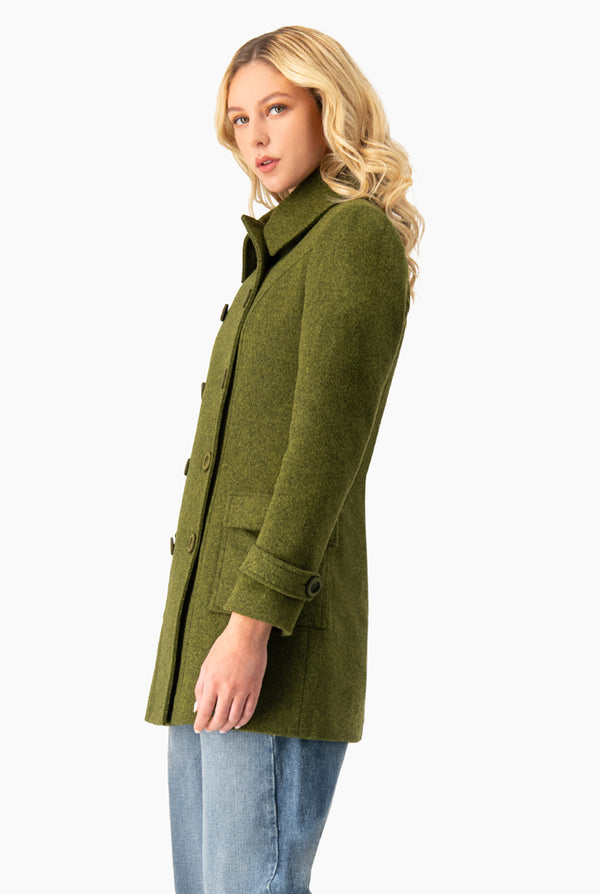 Abrigo cruzado con bolsillos