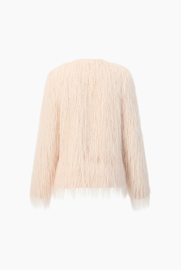 Abrigo de flecos con broches