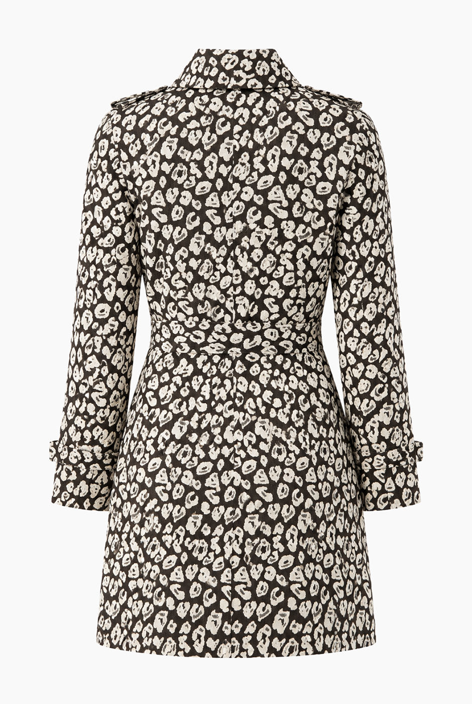 Trench Ivonne café con estampado animal print y cinta