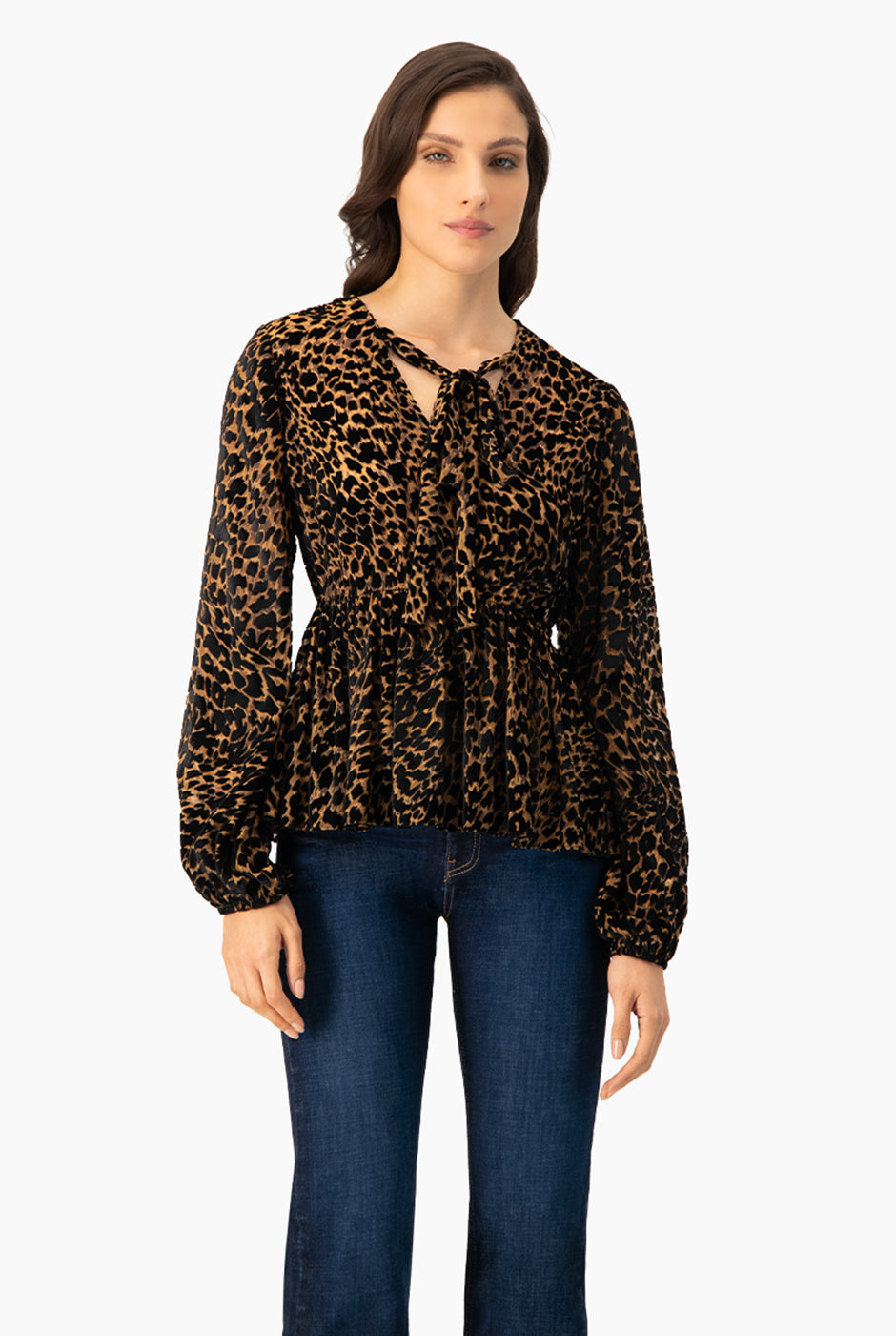 Blusa estampada escote en V