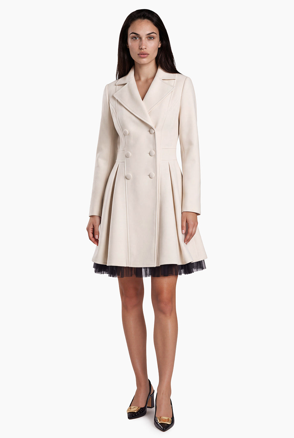 Abrigo peacoat Ivonne marfil